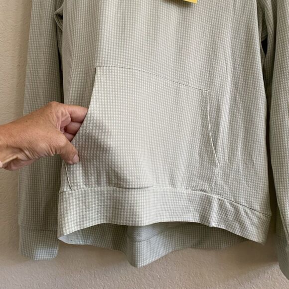 Weatherproof Vintage Womens Hoodie Green Surf Spray Gingham Long Sleeves Small - Picture 6 of 9